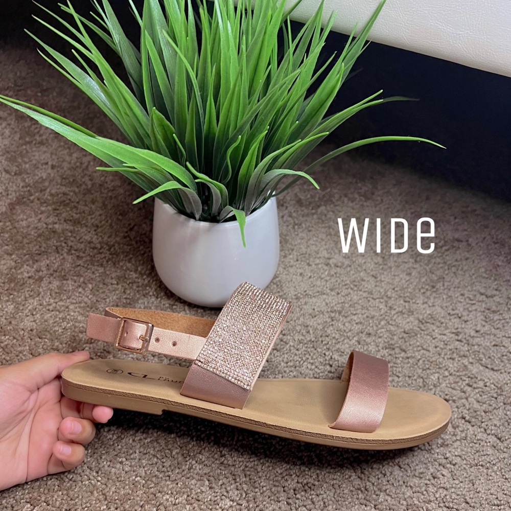 Women’s CL By Laundry Rose Gold With Rhinestones Flats